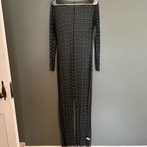 Elegant Black Beaded Evening Dress